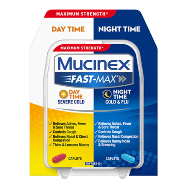 Mucinex Fast-Max Day/Night Severe Cold & Flu Caplets, 30ct