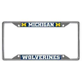 FANMATS NCAA University of Michigan Wolverines Chrome License Plate Frame