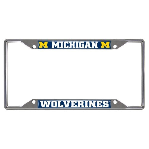 FANMATS NCAA University of Michigan Wolverines Chrome License Plate Frame