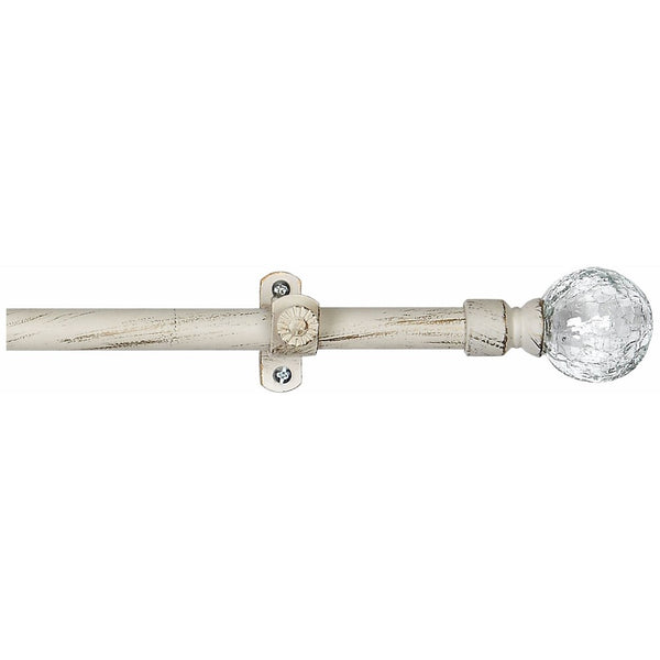 Achim Home Furnishings Metallo Ilana Curtain Rod and Finial, 66-Inch Extends to 120-Inch