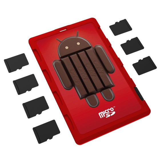 DiMeCard micro8 microSD Memory Card Holder ANDROID KITKAT EDITION (Ultra thin credit card size holder, writable label)