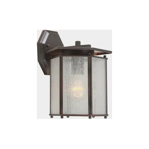 Forte 1130-01-32 One Light Outdoor Lantern, Antique Bronze Finish Clear Seeded Glass