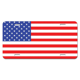 USA Flag United States American - Patriotic Novelty Metal Vanity License Tag Plate