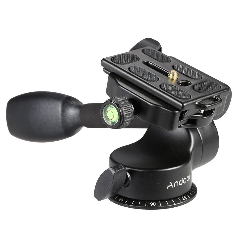 Andoer Q08 Pro Video Tripod Monopod Ball Head 3-way Fluid Head Rocker Arm with Quick Release Plate for Canon Nikon Sony DSLR Camera Benro Manfrotto Gizto and Velbon Tripod