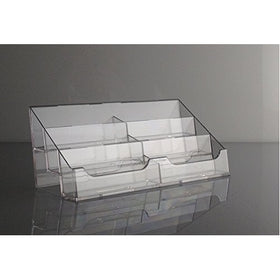 T'z Tagz Brand Clear Acrylic 6 Pocket Countertop Business Card Holder