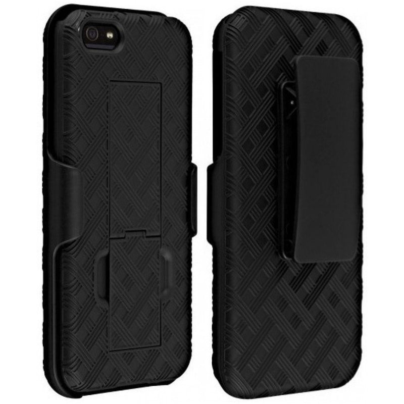 Verizon HOLSTERSHELL-IPSE Shell Holster Combo Case for Apple iPhone 5/5S/Se with Kick-Stand & Belt Clip