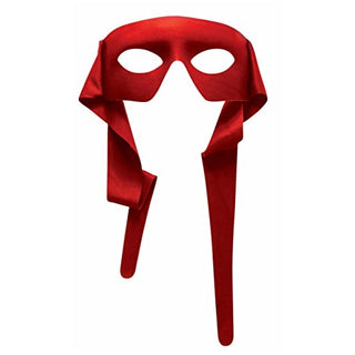 Mens Red Masked Man With Ties Venetian Mardi Gras Mask Costume Accessory