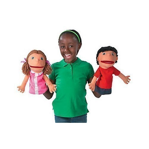 Plush Hand Puppets, Happy Kids, Set of 4 Puppets (14")