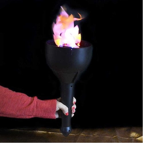 Flame Light Burning Torch 4-in-1, Battery Operated, Fake Fire, Artifical Flame, Realistic Silk Flame, Halloween, Theater, Mood Lighting, LED