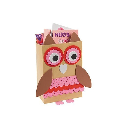 Valentine Classroom Sharing Owl Card Holder Box Craft Kit