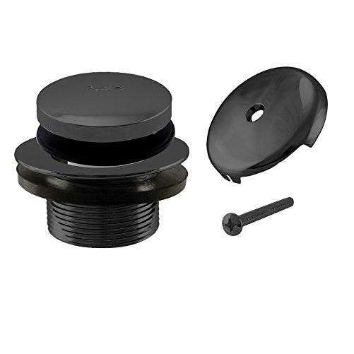 Westbrass R93-62 Tip-Toe Replacement Tub Trim Set with One-Hole Overflow Faceplate, Matte Black