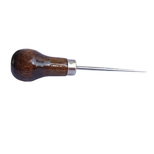 ZLKSKER Wooden Handle Scratch Awl for Leather Punch Hole or DIY Handmade (Gourd Awl ) -1pcs