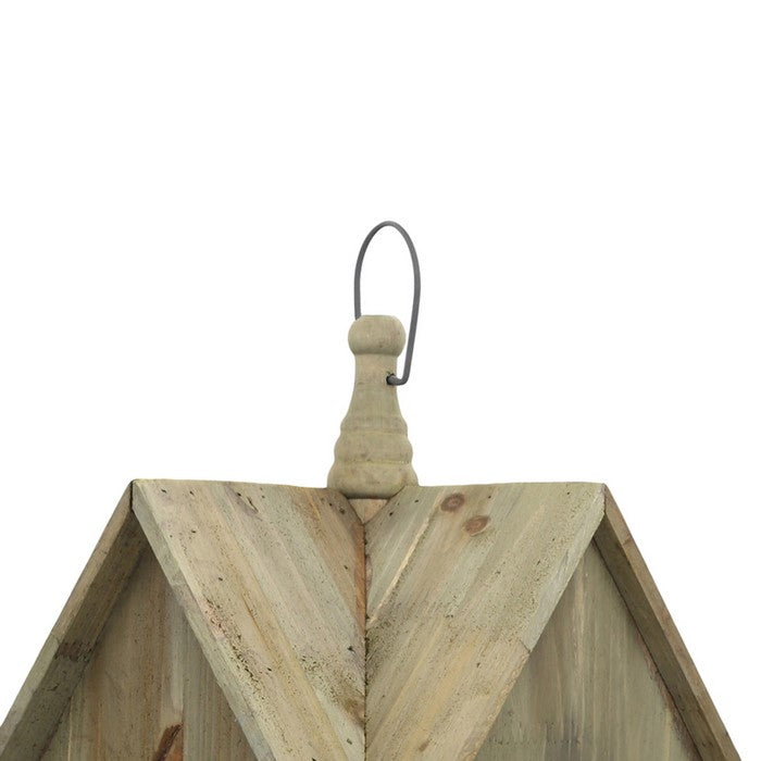 Wooden Bird House with 4 Windows and Doors, Brown
