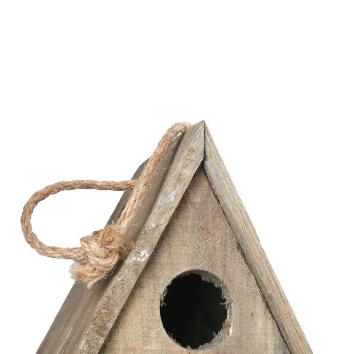 Wooden Bird House with Double Front Entrance and Back Door Entry, Brown