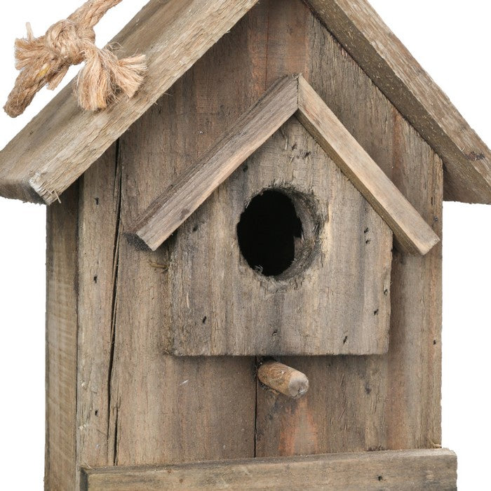 Wooden Bird House with Small Back Door Entry, Brown