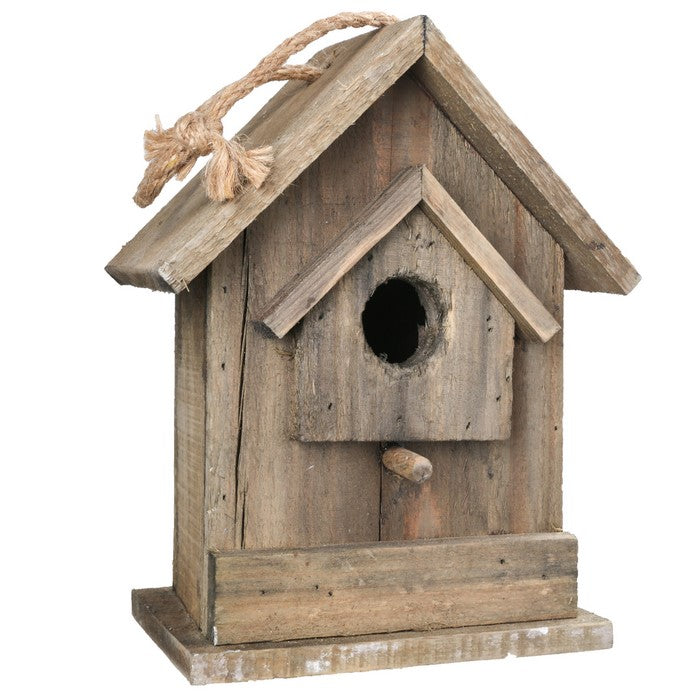 Wooden Bird House with Small Back Door Entry, Brown