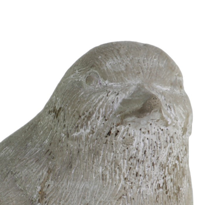 Cement Bird Figurine with Head Upward, Gray