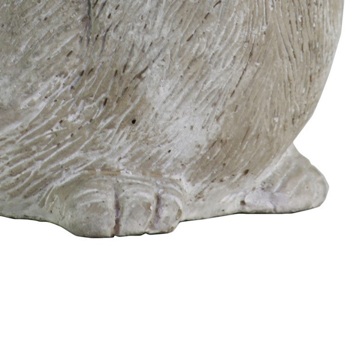 Cement Bird Figurine with Head Upward, Gray