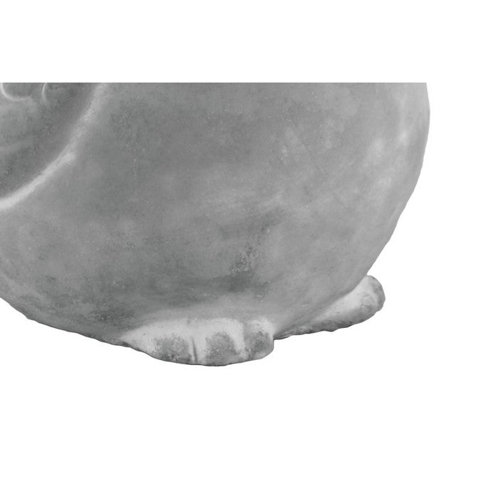 Traditional Cement Side Looking Sitting Bird, Washed Gray