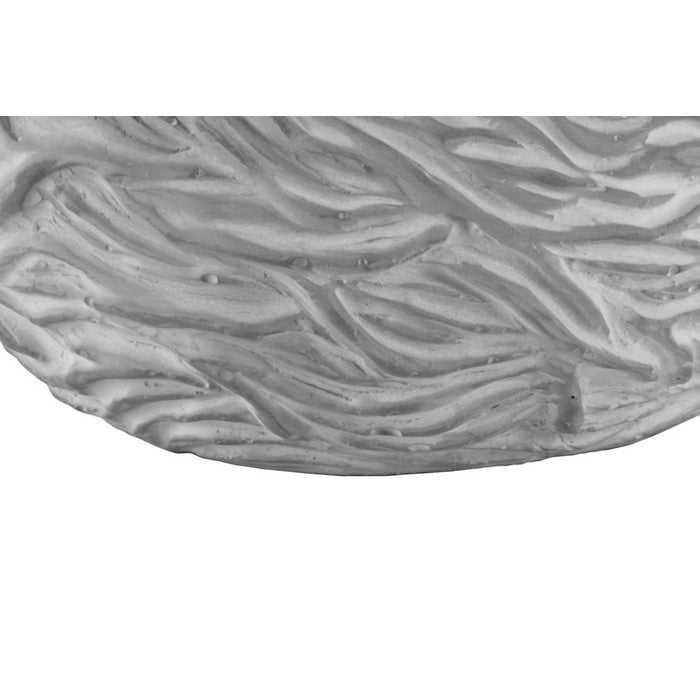 Traditional Round Bowl with Nest Design Body and 2 Birds Figurines, Gray