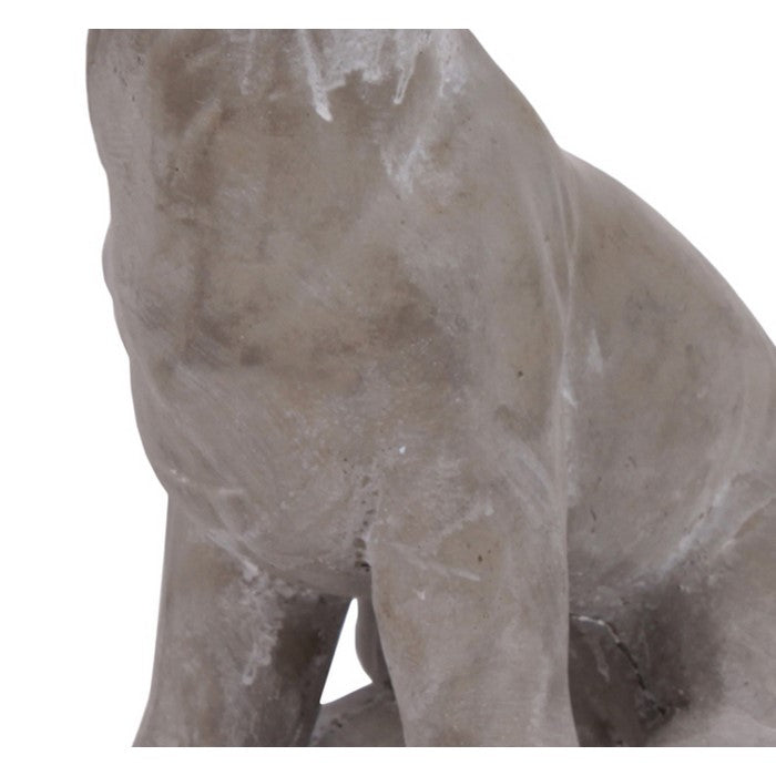 Cement Sitting Labrador Dog Breed Looking Towards Left, Concrete Gray