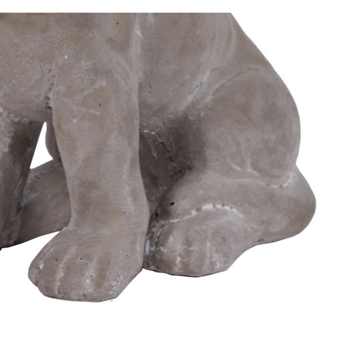 Cement Sitting Labrador Dog Breed Looking Towards Left, Concrete Gray