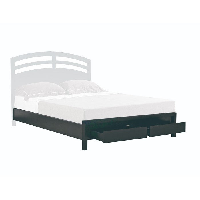 Queen Size Wooden Bed with Panel Footboard and Straight Legs, Black