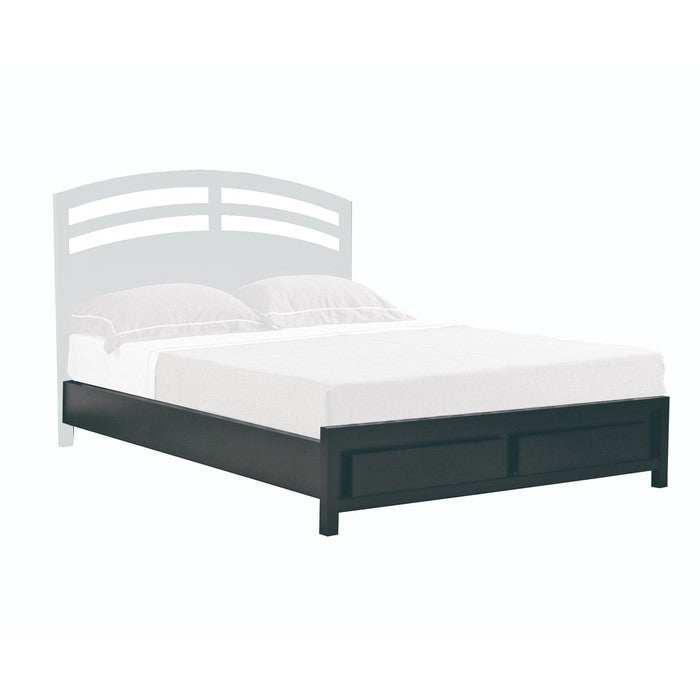 Queen Size Wooden Bed with Panel Footboard and Straight Legs, Black
