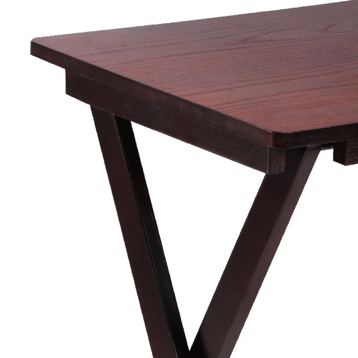 Traditional Style Wooden Folding Table, Dark Brown