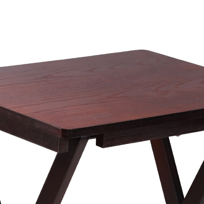 Traditional Style Wooden Folding Table, Dark Brown
