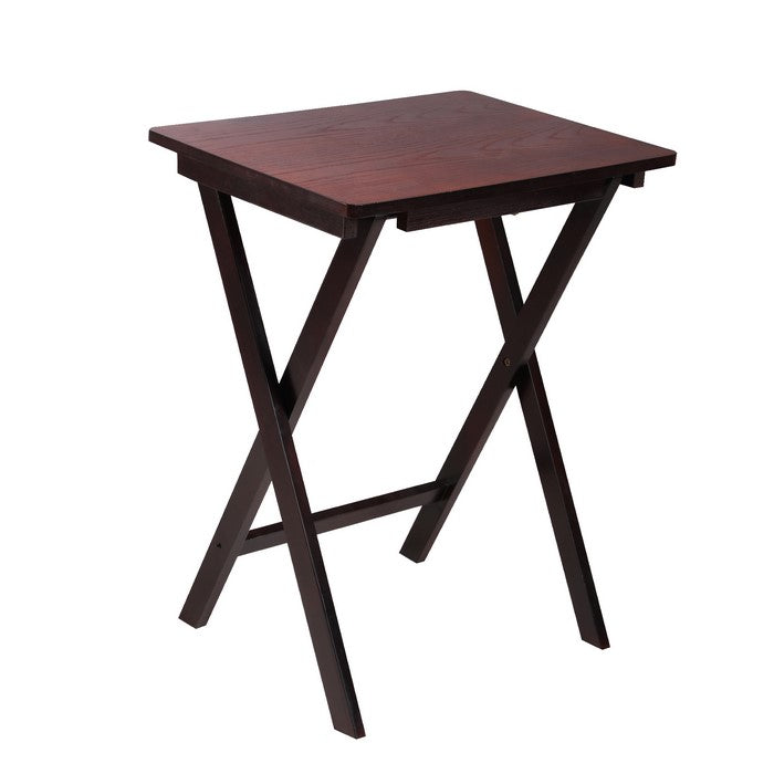 Traditional Style Wooden Folding Table, Dark Brown