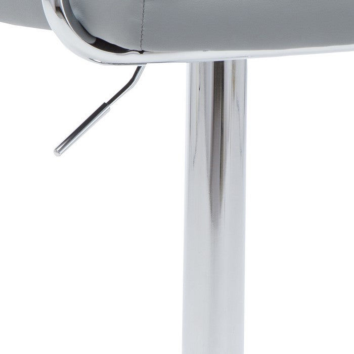 Leatherette Upholstered Swivel Barstool With Adjustable Height, Gray
