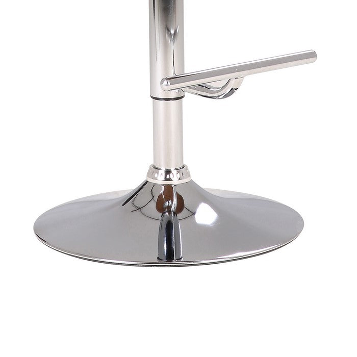 Leatherette Swivel Barstool with Contoured Seat, Gray and Brown