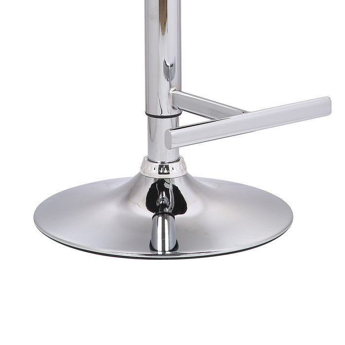 Swivel Barstool with Arms and Button Tufted Seating, Black and Chrome