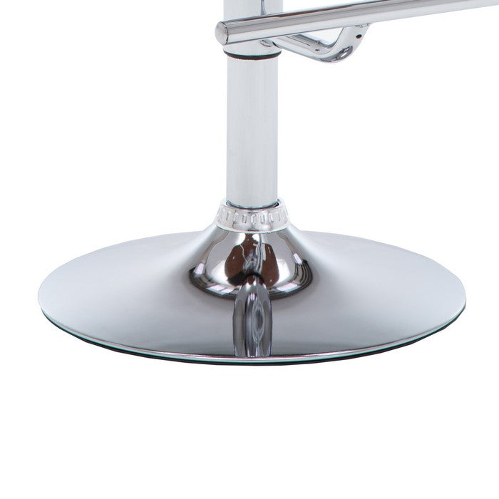 Leatherette Swivel Barstool with Curved Seat and Backrest, Brown and Gray