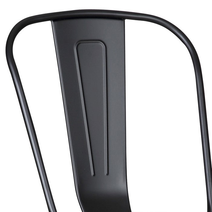 Stackable Metal Dining Chair with Peg Legs, Set of 2, Black