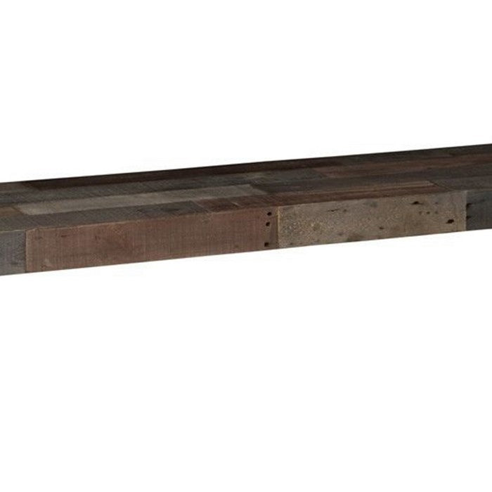 Rectangular Reclaimed Wood Bench with Sled Base, Distressed Gray