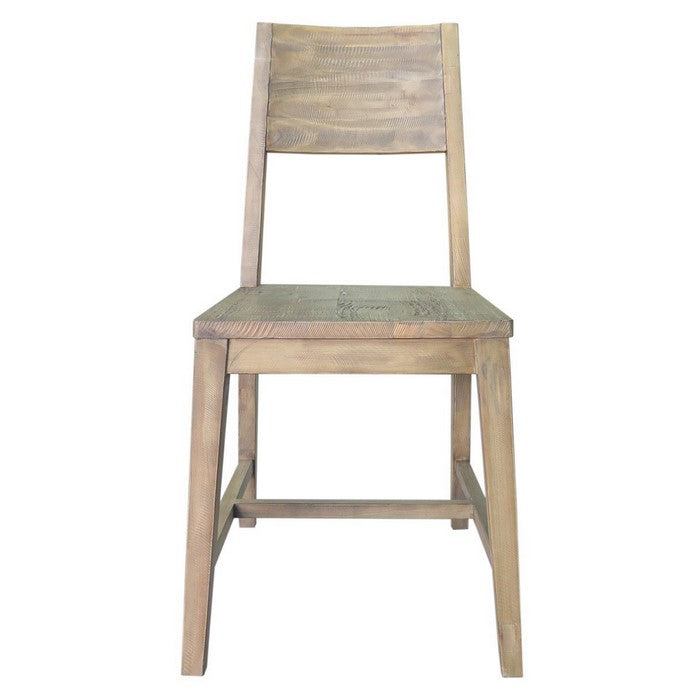 Reclaimed Wood Dining Chair with Tapered Legs, Distressed Brown