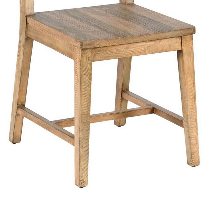 Reclaimed Wood Dining Chair with Tapered Legs, Distressed Brown
