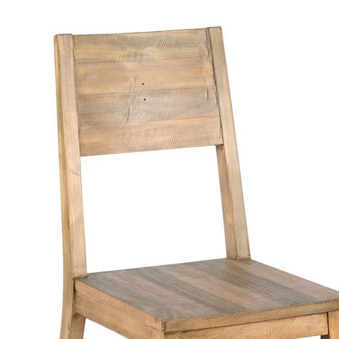 Reclaimed Wood Dining Chair with Tapered Legs, Distressed Brown