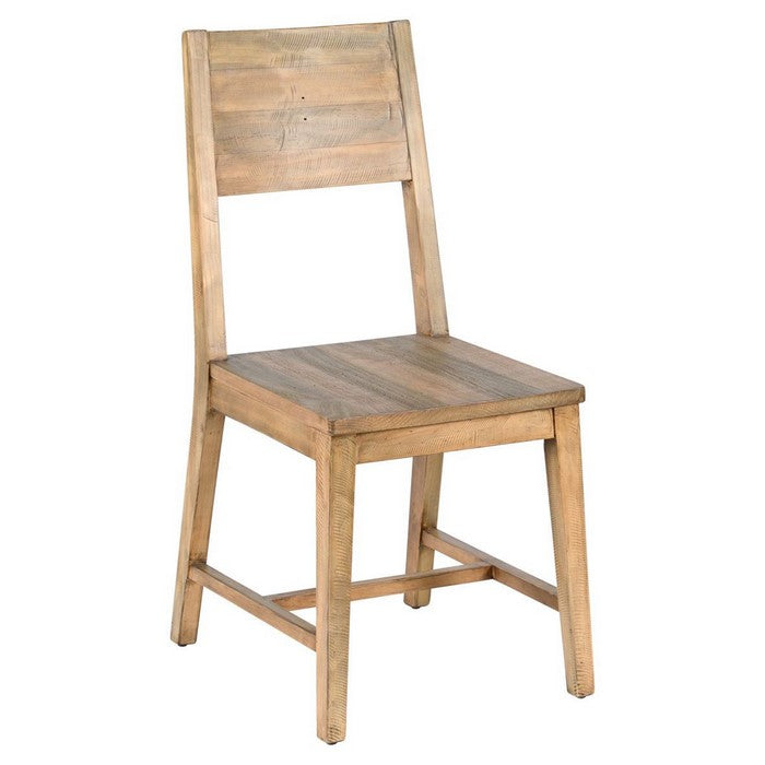 Reclaimed Wood Dining Chair with Tapered Legs, Distressed Brown