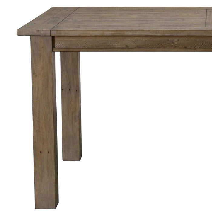Plank Style Reclaimed Wood Dining Table with Grains and Knots, Brown