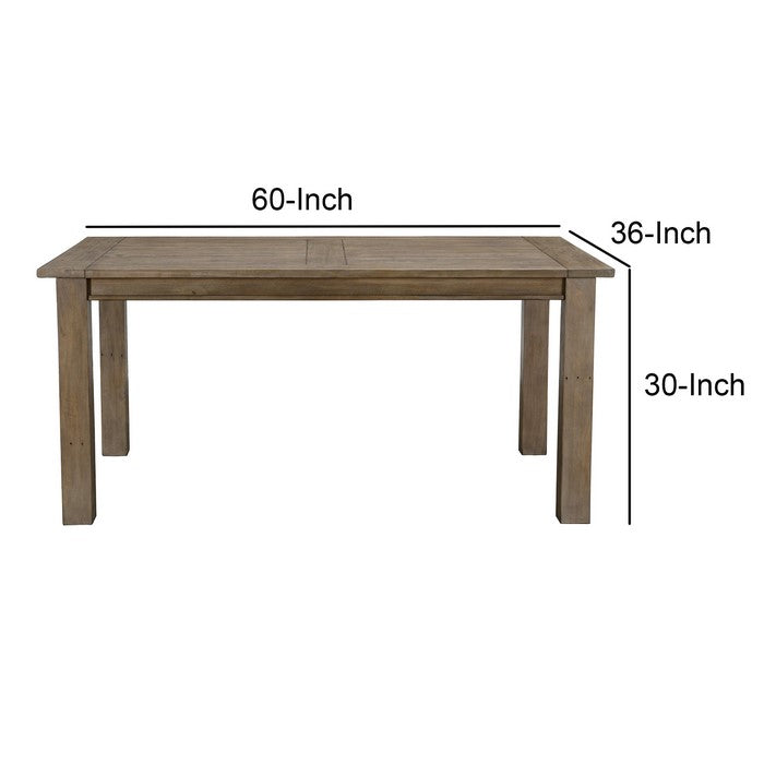 Plank Style Reclaimed Wood Dining Table with Grains and Knots, Brown