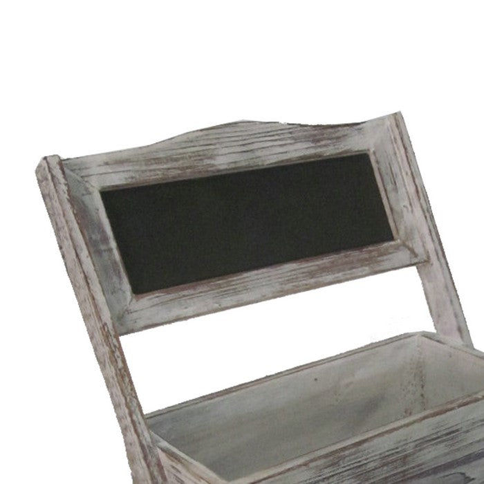 Transitional Style Wooden 2 Tier Garden Shelf with White Wash Finish, Brown