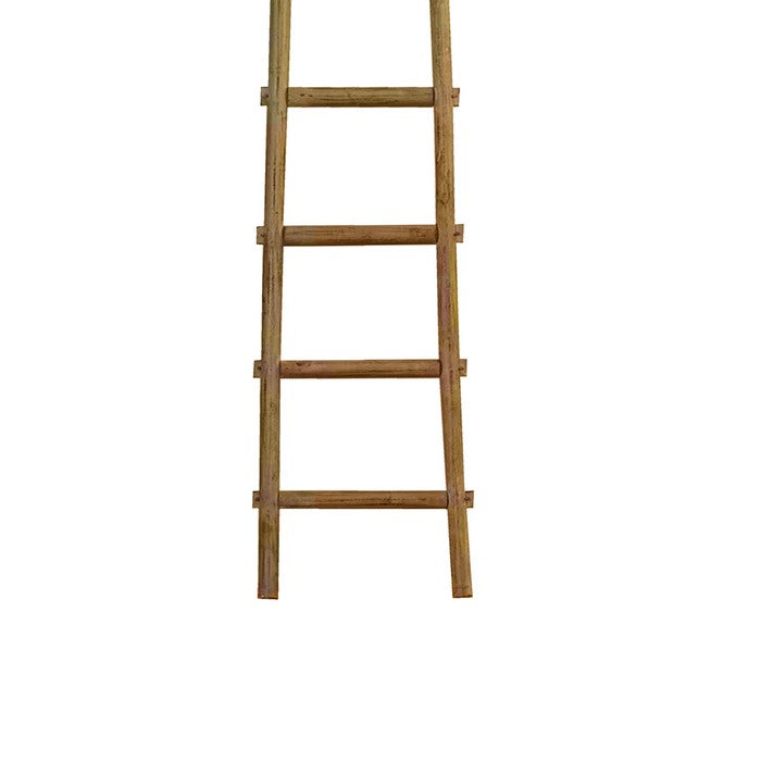 Transitional Style Wooden Decor Ladder with 6 Steps, Brown