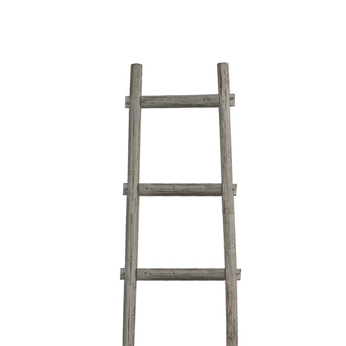 Transitional Style Wooden Decor Ladder with 6 Steps, Gray