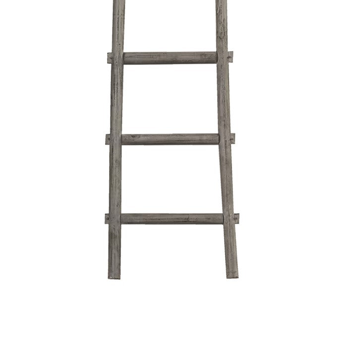 Transitional Style Wooden Decor Ladder with 6 Steps, Gray