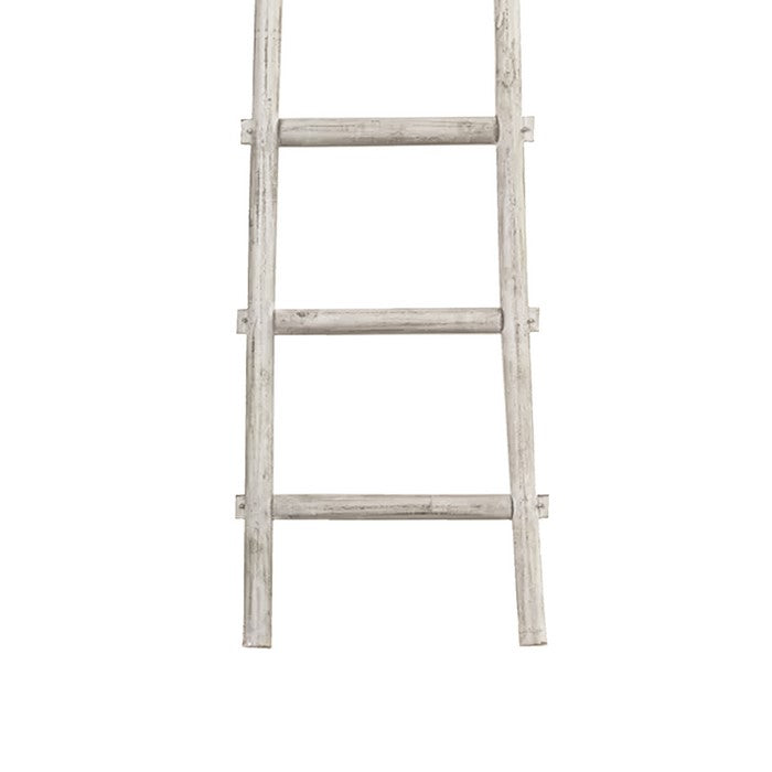 Transitional Style Wooden Decor Ladder with 6 Steps, White