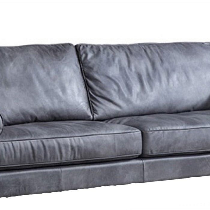 Contemporary Leatherette Upholstered Sofa with Acrylic Armrests, Gray