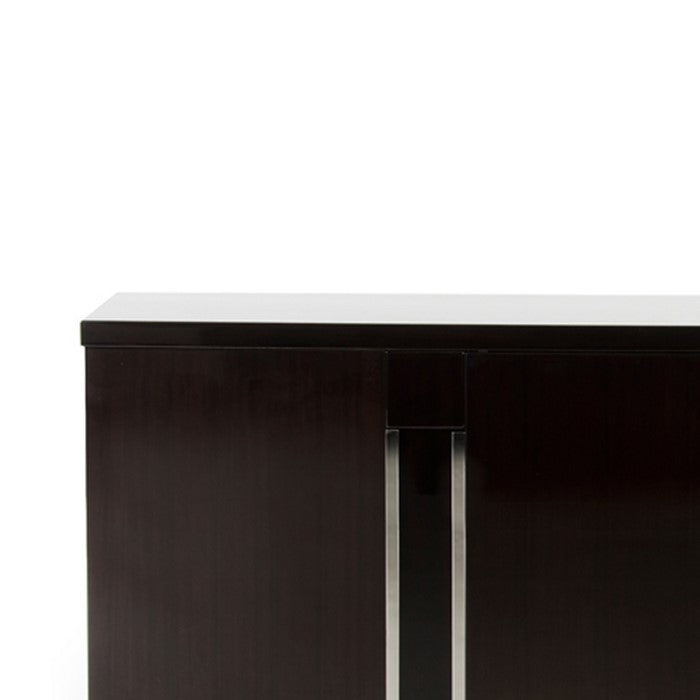 Wooden Buffet with 4 Cabinets and 4 Shelves, Dark Brown
